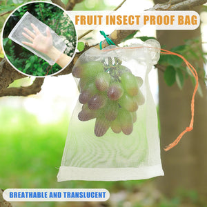 Fruit Protection Bag Anti-Bird Mesh Pest Control Device Grow Gardening Strawberry Grape Drawstring Bag Mesh Pouch 10/20/50PCS