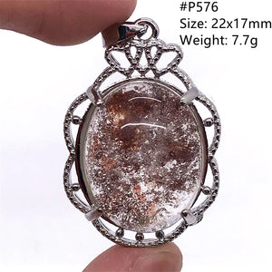 Natural Ghost Phantom Quartz Pendant Jewelry For Women Man Love Gift Crystal Silver Healing Beads Clear Garden Gemstone AAAAA