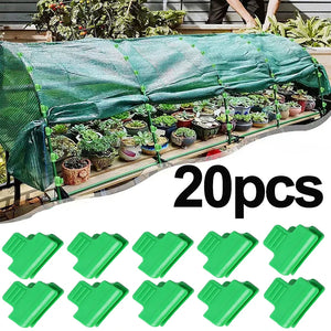 Greenhouse Film Clamps Garden Shed Row Cover Shading Netting Tunnel Hoop Plastic Clips for Outer Diameter Plant Stakes Support