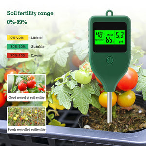 Yieryi 3 in 1 Soil PH Meter Farm Garden Fertility Tester Soil Moisture Test Detector for Indoor Planting, Potted Plants, Lawn