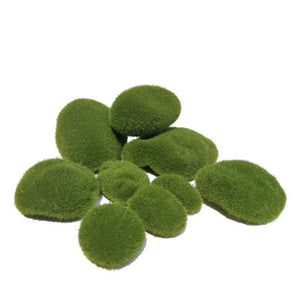 New 10PCS/set 4 Sizes  Artificial Moss Rocks Decorative, Green Moss Balls,for Floral Arrangements Gardens and Crafting Promotion