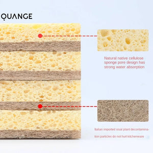 Natural Plant Based Scrub Sponge Pad Palm Fiber Dishwashing Kitchen Item Scrubber Non Scratch Compostable 2-Sided Sponges