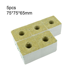 5Pcs 75mm Stonewool Hydroponic Grow Media Starter Cubes Plant Cubes Soilless Substrate Seeded Rock Wool Plug Seedling Block