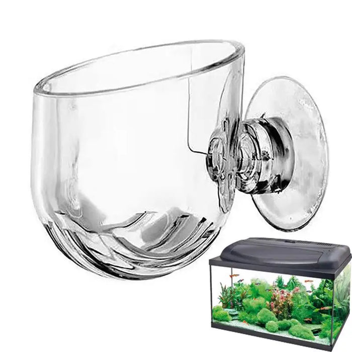 Acrylic Plant Cup Aquatic Quarium Feeding Cup Elegant Appear Hanging Glass Crystal Feed Pot Water Fish Tank Home Garden Decor