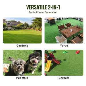 VEVOR Artifical Grass Rug Green Turf 1.38/1.57" Fake Door Mat Outdoor Patio Lawn Decoration Easy to Clean with Drainage Holes