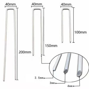 Galvanized Iron U-shaped Garden Stake Beveled Cut End Design Easily Installation Rustproof for Lawn Yard Turf Tents Fences