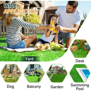 Artificial Lawn with Drainage Holes, Realistic Synthetic Artificial Grass Lawn Indoor and Outdoor Garden Landscape,Pet Grass Mat