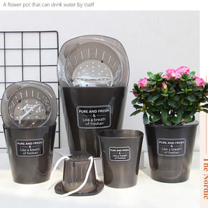 Lazy Self-watering Flowerpot Automatic Water Absorption Succulent Aquaculture Plant Pot Translucent Plastic Hydroponic Flowerpot