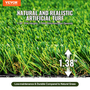 VEVOR Artifical Grass Rug Green Turf 1.38/1.57" Fake Door Mat Outdoor Patio Lawn Decoration Easy to Clean with Drainage Holes