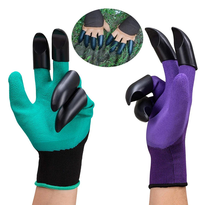 Gardening Gloves Breathable Waterproof Earth-Digging Gloves Garden Planting Sting-Resistant Protective Latex Gloves With Claws