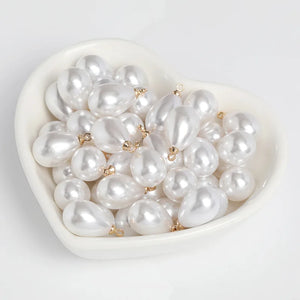 10pcs 10x20mm mini acrylic pearl Pendant DIY water drop beads pendant earring ornaments jewelry making parts wholesale