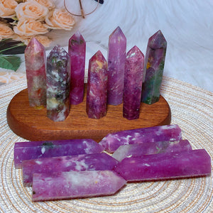 Natural Crystals Pink Green Tourmaline Flash Tower Garden Decorations Rare Torch Prismatic Mineral Energy Gemstones