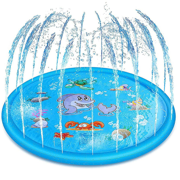 150cm Pet Play Water Spray Splash Mat Inflatable Sprinkler Cushion Pads Outdoor Garden Fountain Toy Tub Swiming Pool for Kid Dog