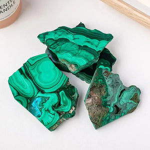 Natural Green Malachite Raw Specimen Mineral Collection Precious Crystal Malachite Stones Slices for Home Garden decor ornaments