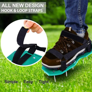 1 Pair Lawn Aerator Shoes Adjustable Size Non Slip Sole Gardening Tool Loosen Soil Promote Root Growth Lawn Care Nail Shoes