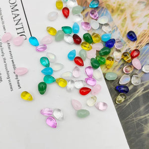 30pcs 6x9MM Colorful Water Drop Shape Crystal Beads Czech Glass Loose Beads For DIY Jewelry Making Handicrafts Accessories