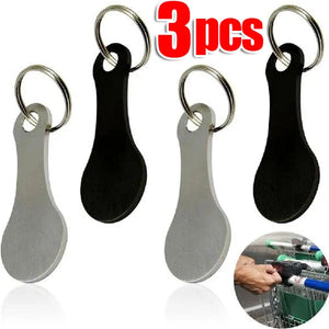 1/3pcs Metal Shopping Cart Tokens Trolley Token Key Ring Decorative Keychain Multipurpose Shopping Portable For Home Outdoor