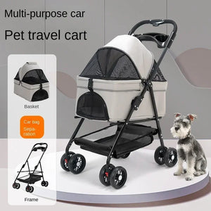 Pet Cart, Dog, Cat, Teddy Baby Stroller, Small Pet Cart, Lightweight and Foldable for Outdoor Travel