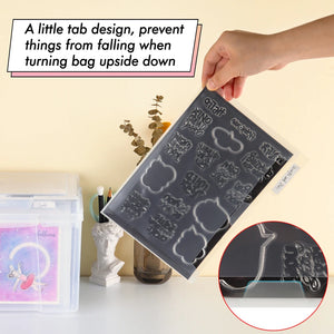 0.8mm Double Sided Strong Magnetic Sheets Black Magnetic Mat Plastic Envelopes Storage Kit For Storing Stamp Dies Organizer Bag