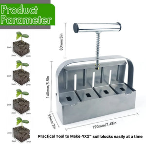 Handheld Seedling Soil Block Maker 2 Inch Soils Blocking Tool Used for Seedling Greenhouse Garden Supplies