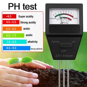 2 in 1 Soil PH Fertility Meter With 3 Probes Soil PH Tester Plant Fertile Measure Device Acidity Meter For Garden