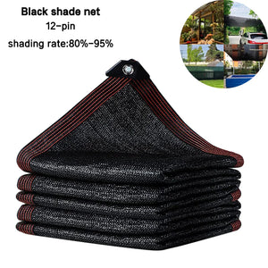 12 Pin Black Sunshade Net Anti-UV Garden Balcony Plant Shade Cover Net Outdoor Pergola Canopy Swimming Pool Sunshade Net Cloth