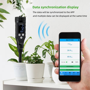 Yieryi Smart Bluetooth Soil PH TEMP Meter YY-1033 Garden Potted Plants Acidity Data Logger Monitor for Orchard Greening Farms