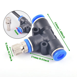 5Pcs Low Pressure Water Fog Sprayer Misting Cooling System Atomizing Nozzles 6mm Pneumatic Fitting Pipe Connector Garden Tools