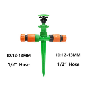 Adjustable Spiked Rocker Impact Sprinkler Garden Agriculture Watering Nozzle Lawn Irrigation Watering 360 Degrees Rotary Jet