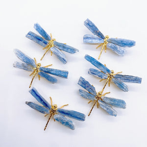 Natural Blue Kyanite Amethyst Dragonfly Figurine Crystal  spar crafts Butterfly Reiki Healing Mineral Home Garden Decor Gift