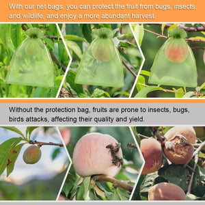 50Pcs Fruit Protection Bags Grape Fruit Netting Bags with Drawstring for Plant Fruit Trees Flower Garden Cover Mesh Bags