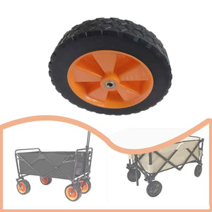 7" Collapsible Wagon Replacement Wheel Double Bearing Rubber for Hand Cart Trolley Hand Truck Outdoor Camping Lawn Mower Wheels