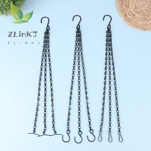 40cm Rattan Hanging Pendant Chain Flowers Basket Chain Flower Pot Hydroponic Plants Grow Tools Garden Decorations With 3 Hooks