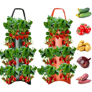 Multi-Function Hanging Strawberry Grow Bag Upside Down Planter Tomato Potato Vegetable Flower Plant Grow Bags  Garden Decoration