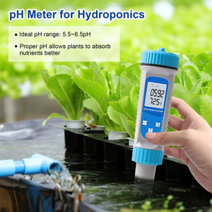 Tuya 6 in 1 PH Meter Salinity S.G. EC ppm Temp Nutrient Tester Water Quality Testing APP Control for Hydroponics Plants Aquarium