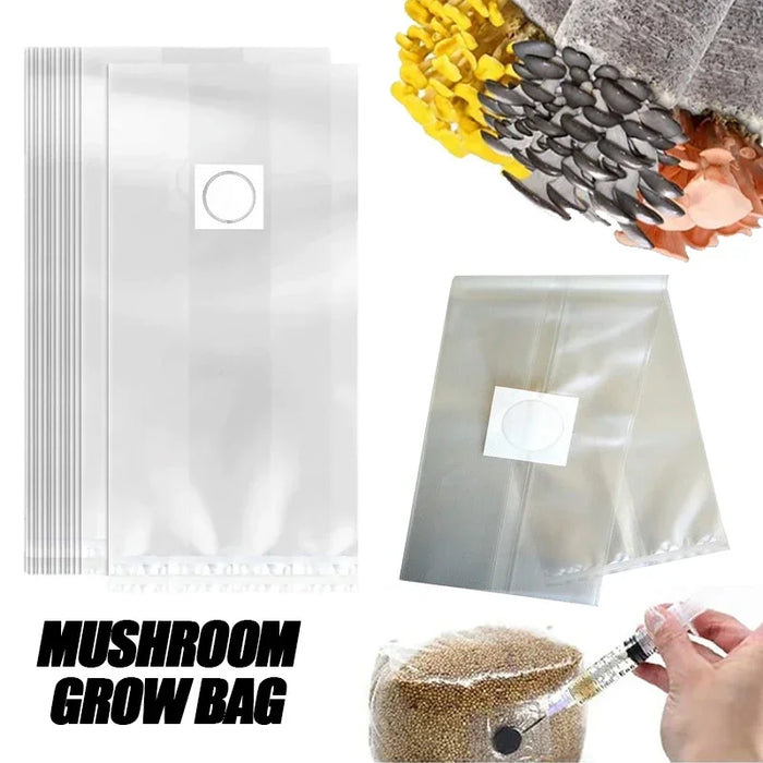 10-50PCS PP Mushroom Spawn Grow Bags Spawn Media Grow Substrate High Temp Pre Sealable Garden Supplies Planting Ventilate Bags