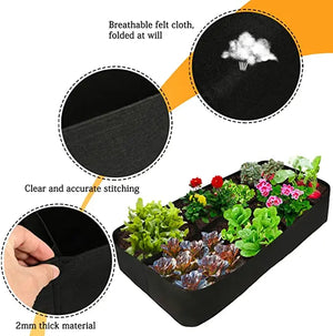 Felt Multi-grid Rectangular Planting Bag Vegetable Split Planting Bag Green Growing Garden Flowerpot Beautiful Planting Bag