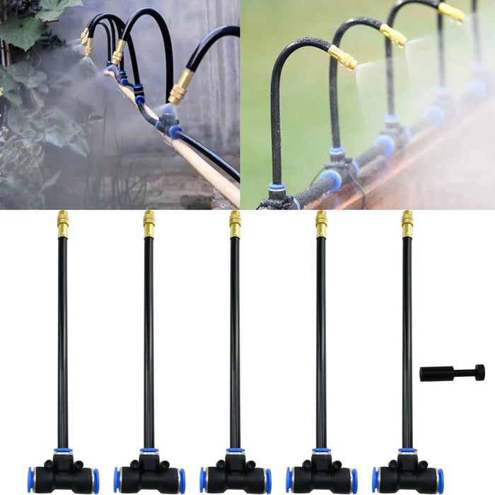 20-5Pcs Free Bending Yellow Copper Mist Nozzle 8mm Straight Push Lock Joint Garden Watering Humidification Sprayer