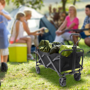 Wagon Cart Collapsible Folding Heavy Duty Utility Beach Wagon Outdoor Garden Rubber Wheel Folding Wagon Cart For Outdoor