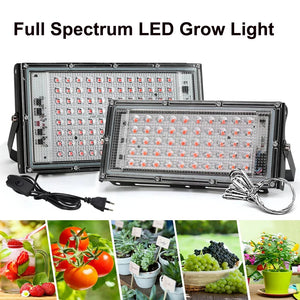 Full Spectrum LED Grow Light Phyto Lamp AC 220V 50W 100W 200W 300W With EU Plug For Greenhouse Hydroponic Plant Growth Lighting