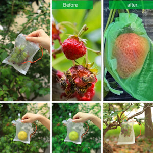 Fruit Protection Bag Anti-Bird Mesh Pest Control Device Grow Gardening Strawberry Grape Drawstring Bag Mesh Pouch 10/20/50PCS