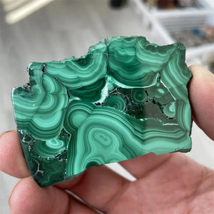 Quality Natural Green Malachite Slices Polished Mineral Specimens Rough Quartz Crystal Sheeting Healing Stone Garden Decor 1pc