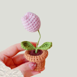 Artificial Tulips Little Flowers Potted Fake Plants Bonsai Hand Woven Crafts For Home Table Bedroom New Year's Party Decorations