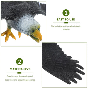 Vivid Flying Bird Hawk Pigeon Decoy Garden Crow Scarer Yard Scarecrow Weed Pest Control with Hook and Wire Garden Supplies