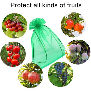 20-100pcs Strawberry Grapes Fruit Grow Bags Netting Mesh Vegetable Plant Protection Bags For Pest Control Anti-Bird Garden Tools