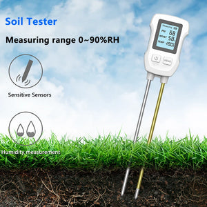 Digital LCD Soil Tester PH/Moisture/Temp 3.0-9 pH Meter Heat-resistant Metal Sensor Humidity Monitor for Flower Plants Gardening