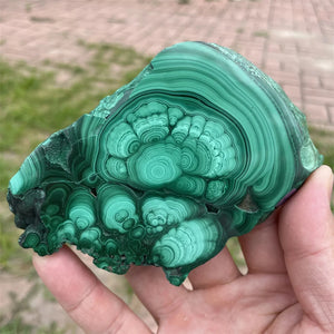 Quality Natural Green Malachite Slices Polished Mineral Specimens Rough Quartz Crystal Sheeting Healing Stone Garden Decor 1pc