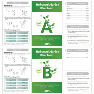 General Hydroponics Nutrients A and B for Plant Flower Vegetable Fruit Hydroponic Plant Grass Nutrients Garden Fertilizer Supply