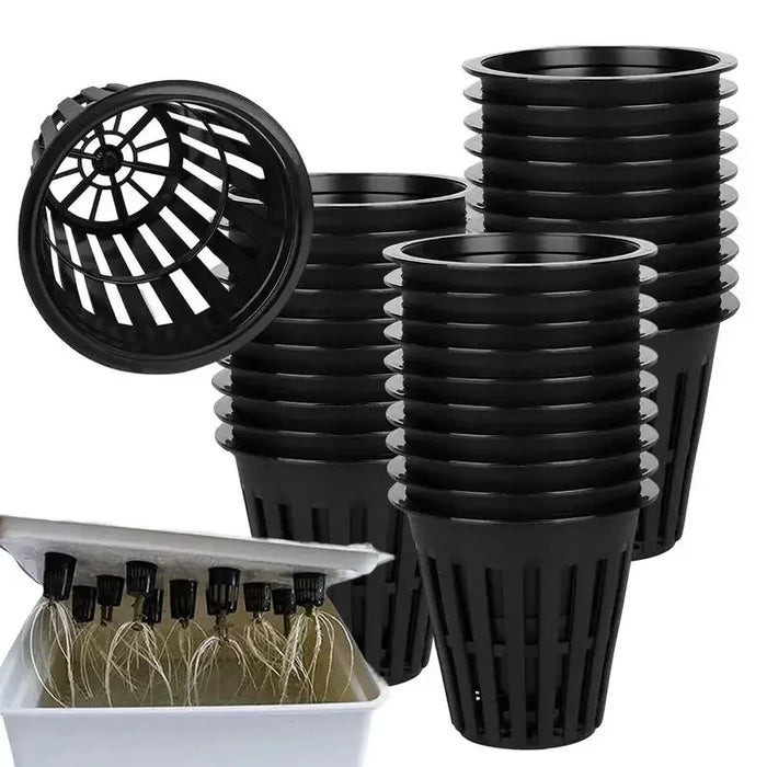 50 Packs 2 Inch Garden Slotted Mesh Heavy Duty Net Pot Wide Lip Design Hydroponic Baskets Hydroponics Cups For Hydroponic