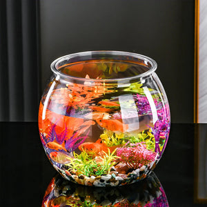 Fish Bowl Plastic Round Fish Bowl Unbreakable Vases Bowls Fish Tank Aquarium Clear Globe Hydroponic Planter Vase Pot Goldfish